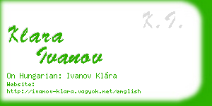 klara ivanov business card